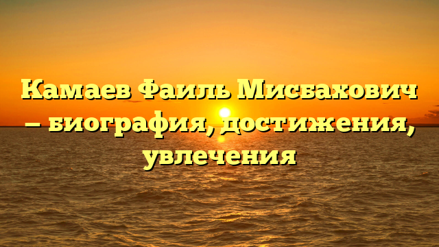 Камаев Фаиль Мисбахович — биография, достижения, увлечения