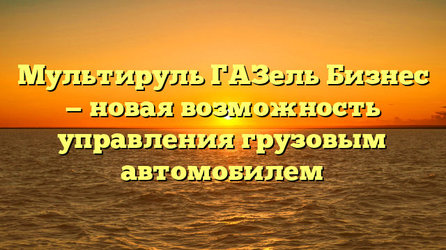 Мультируль ГАЗель Бизнес — новая возможность управления грузовым автомобилем